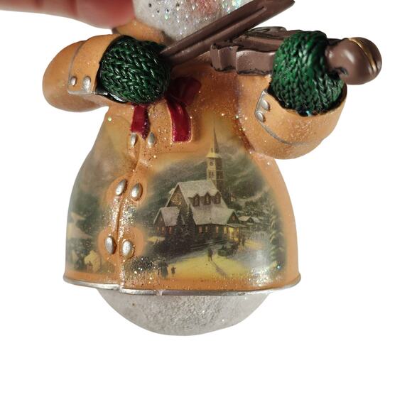 Thomas Kinkade Snowman Ornament Violin 2004 Bradford Editions Xmas Collectible - Picture 16 of 16